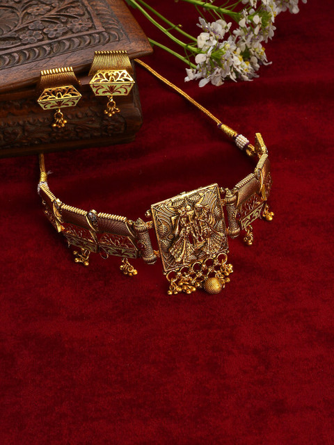 

SOHI Gold-Plated Meenakari Jewellery Set