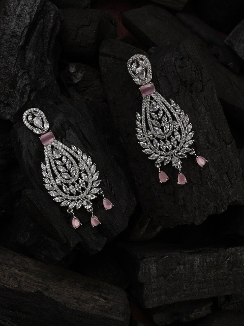 

SOHI Pink Contemporary Chandbalis Earrings