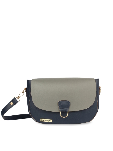 

MAMMON Blue Colourblocked Structured Sling Bag