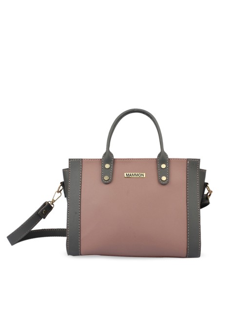 

MAMMON Rose & Olive Green Colourblocked Handheld Bag