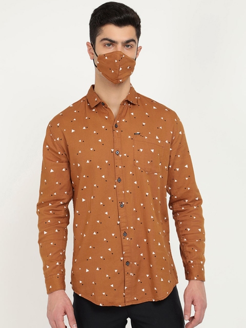 

V2 Value & Variety Men Brown Micro Printed Casual Shirt