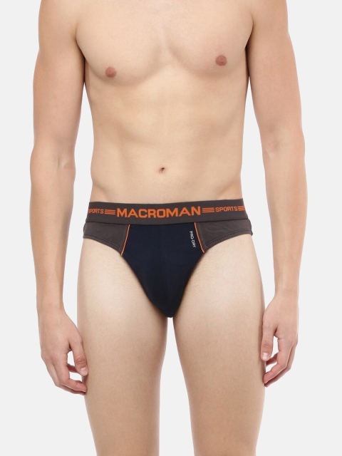 

Macroman M-Series Men Navy Blue & Brown Colourblocked Basic Brief