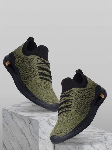 

Killer Men Olive Green Solid Perforations Sneakers
