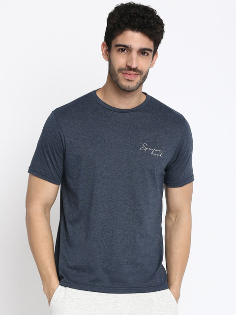 

SPARROWHAWK Men Navy Blue Solid Tshirts