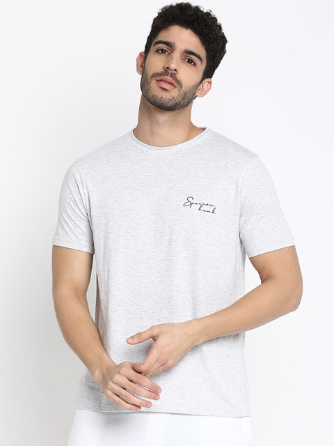 

SPARROWHAWK Men Grey Solid Lounge Tshirts