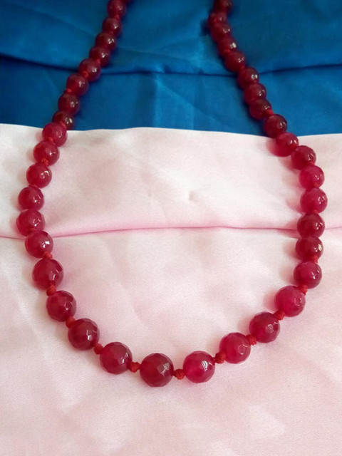 

RICH AND FAMOUS Red Brass Gold-Plated Agate Quartz Necklace