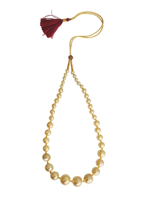 

RICH AND FAMOUS Yellow Brass & Pearl Gold-Plated Necklace