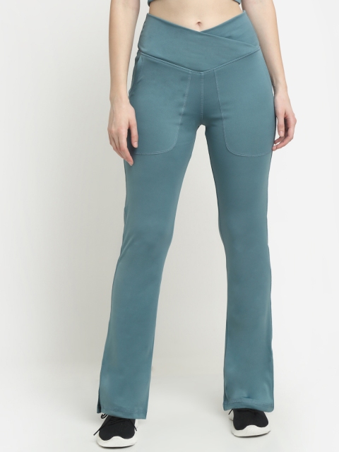 

EVERDION Women Blue Solid Relaxed-Fit Track Pants