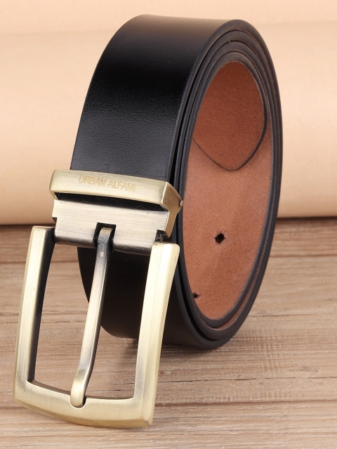 

URBAN ALFAMI Men Black Leather Belt