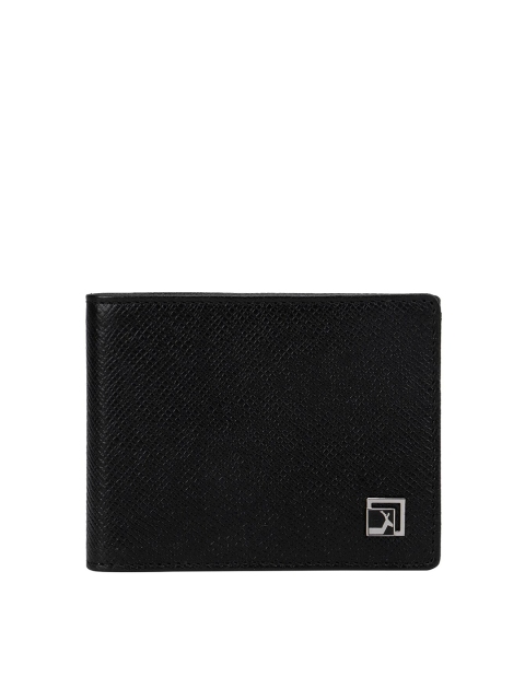 

Da Milano Men Black Textured Leather Card Holder