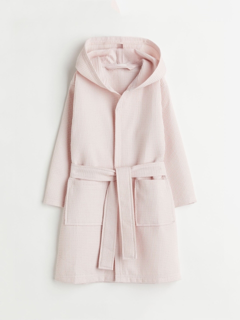 

H&M Girls Pink Waffled Hooded Dressing Gown