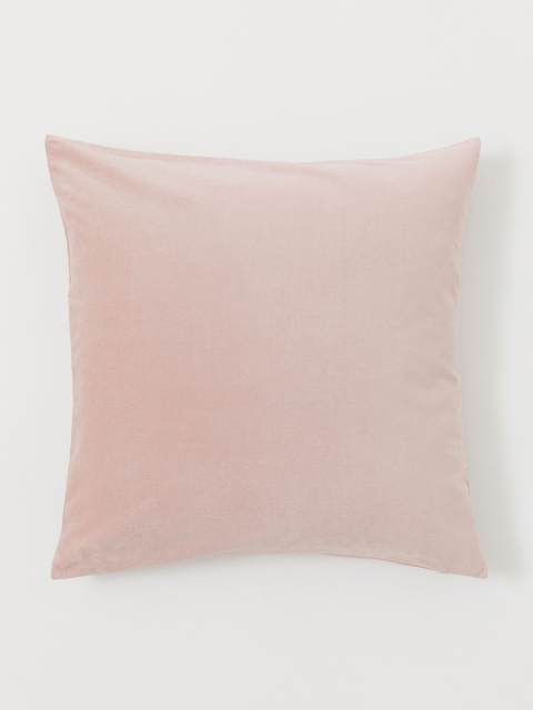 

H&M Pink Solid Cotton Velvet Cushion Cover