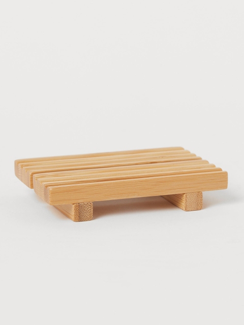 

H&M Beige Bamboo soap dish