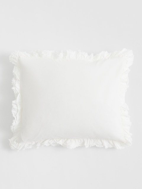 

H&M White Frill-Trimmed Pillowcase