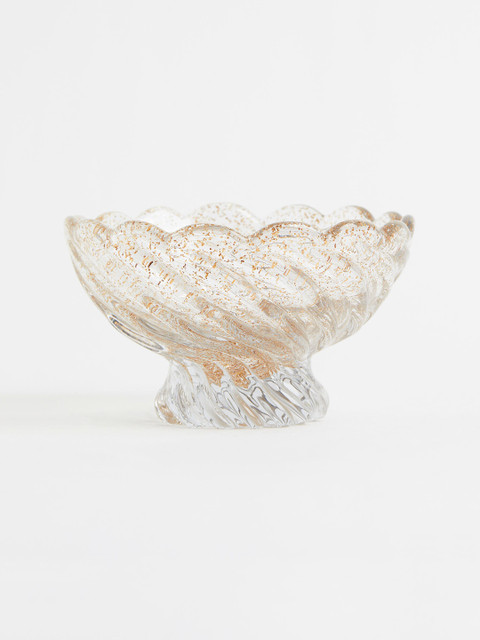 

H&M Gold & Transparent Decorative Glitter-Infused Bowl