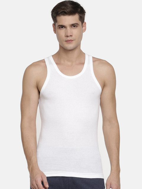 

Macroman M-Series Men White Solid Pure Cotton Innerwear Vests