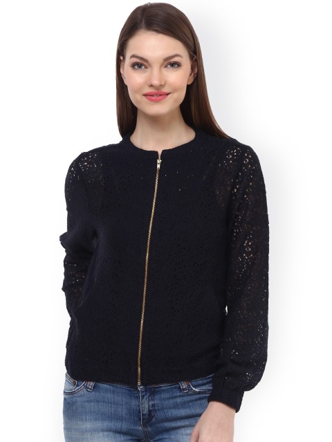 

Oxolloxo Black Lace Bomber Jacket