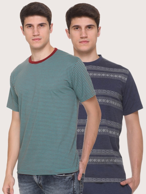 

Obaan Men Multicoloured 2 Striped Pockets T-shirt, Multi
