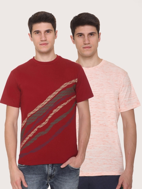 

Obaan Men Maroon 2 Striped Pockets T-shirt