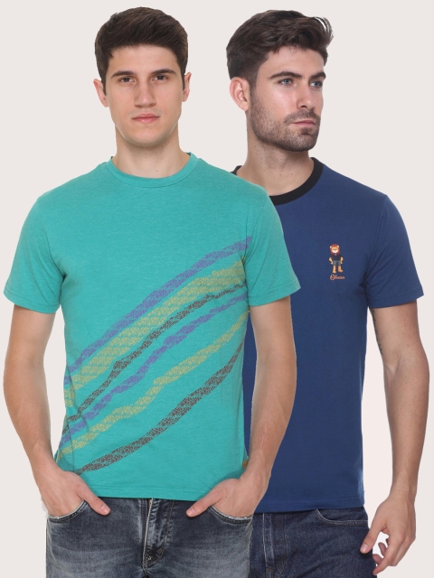 

Obaan Men Green 2 Applique T-shirt