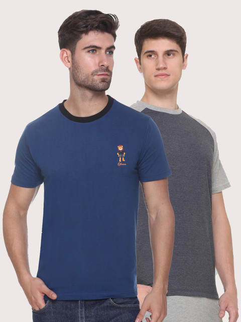 

Obaan Men Blue 2 Applique T-shirt