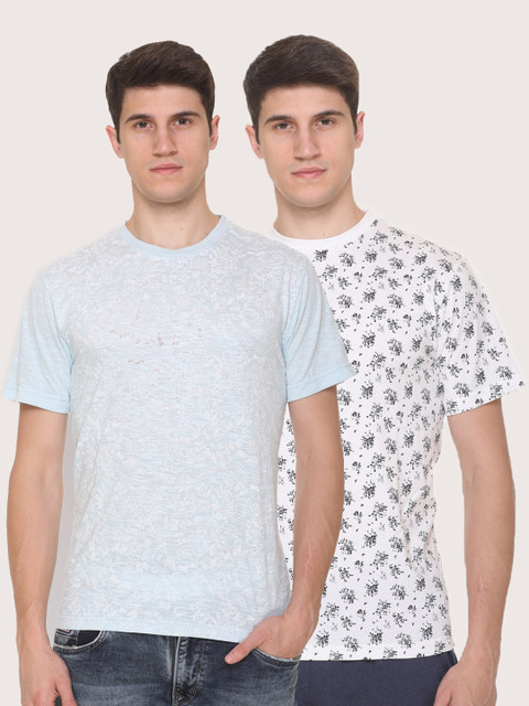 

Obaan Men Blue 2 Printed Pockets T-shirt