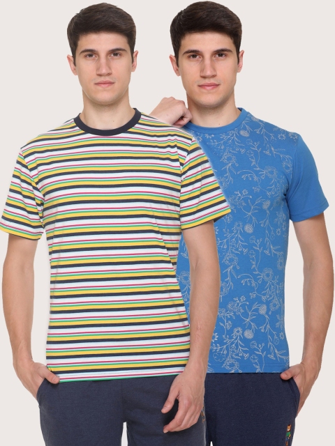 

Obaan Men Multicoloured 2 Striped Pockets T-shirt, Multi