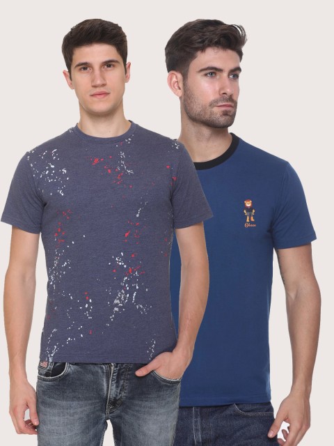 

Obaan Men Blue 2 Printed T-shirt