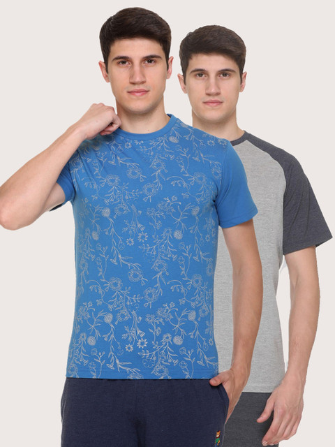 

Obaan Men Blue 2 Printed Pockets T-shirt