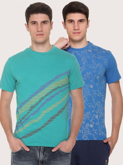 

Obaan Men Green 2 Printed Pockets T-shirt