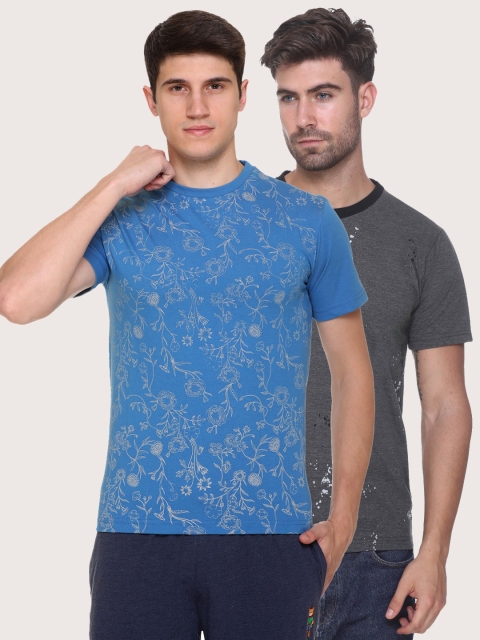 

Obaan Men Blue 2 Printed Pockets T-shirt