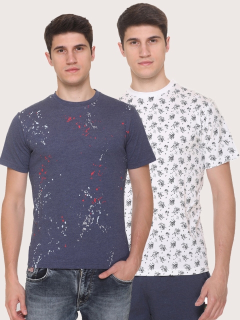

Obaan Men Blue 2 Printed Pockets T-shirt