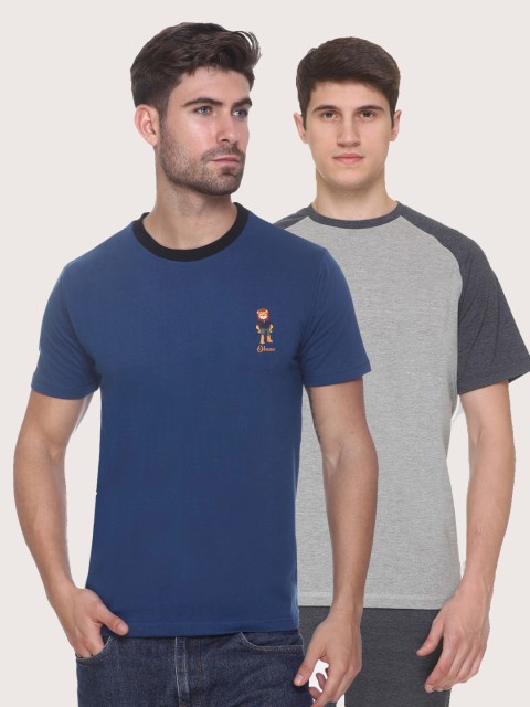 

Obaan Men Blue 2 Applique T-shirt