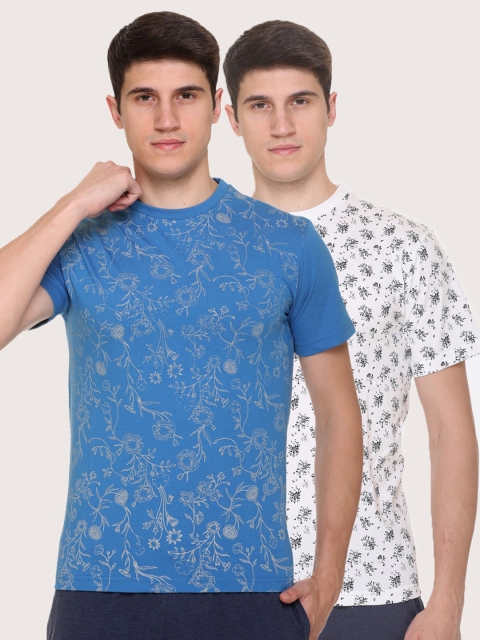 

Obaan Men Blue 2 Printed Pockets T-shirt
