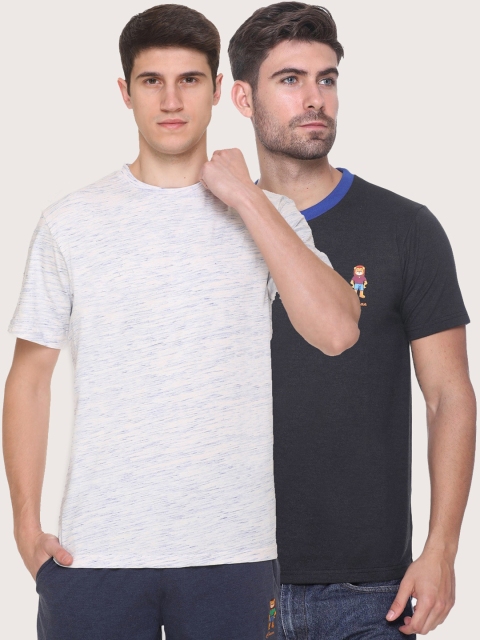

Obaan Men Blue 2 V-Neck Pockets T-shirt