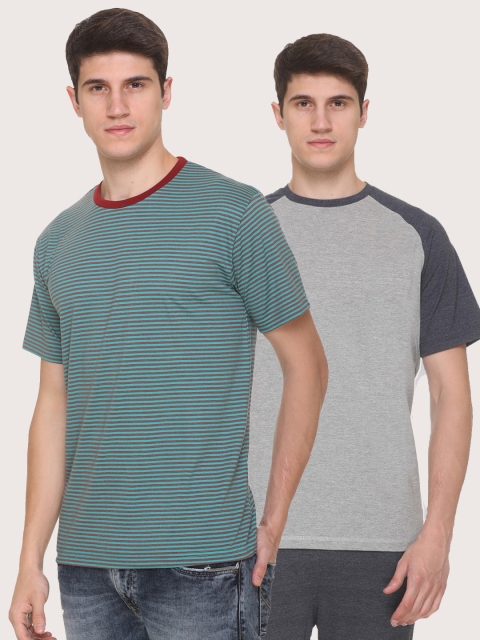 

Obaan Men Multicoloured 2 Striped Pockets T-shirt, Multi