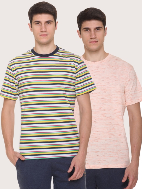 

Obaan Men Multicoloured 2 Striped Pockets T-shirt, Multi