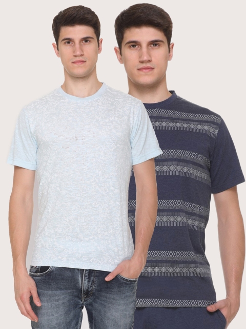 

Obaan Men Blue 2 Striped Pockets T-shirt