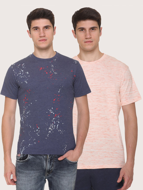

Obaan Men Blue 2 Striped Pockets T-shirt