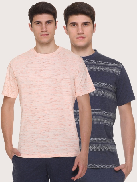 

Obaan Men Orange 2 Striped Pockets T-shirt