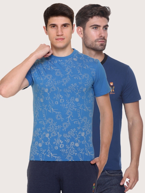 

Obaan Men Blue 2 Printed Pockets T-shirt