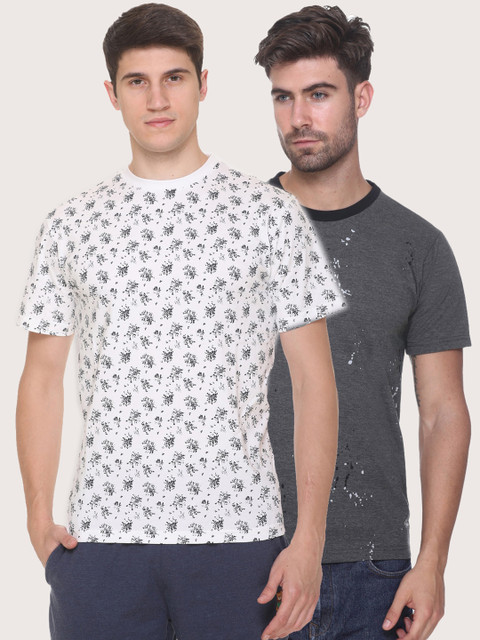

Obaan Men White 2 Printed Pockets T-shirt