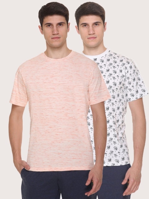 

Obaan Men Orange 2 Raw Edge T-shirt