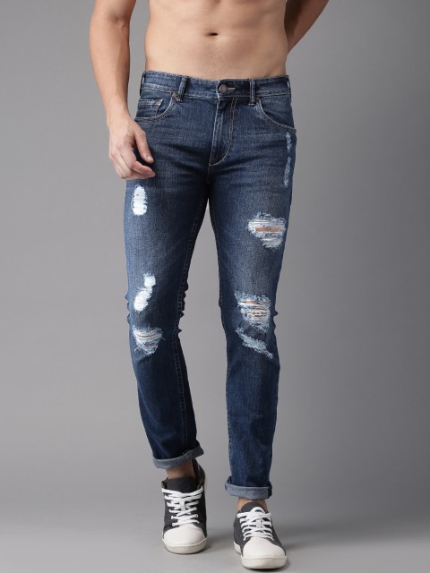 

Moda Rapido Men Blue Slim Fit Highly Distressed Stretchable Jeans
