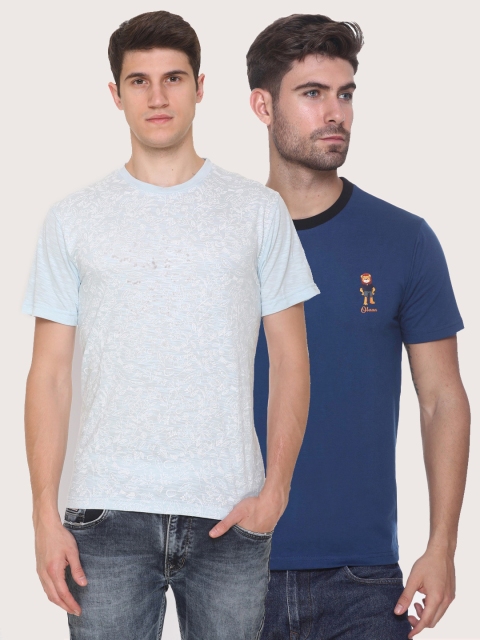 

Obaan Men Blue 2 Applique T-shirt