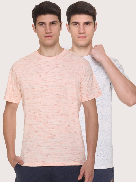 

Obaan Men Orange 2 Raw Edge T-shirt