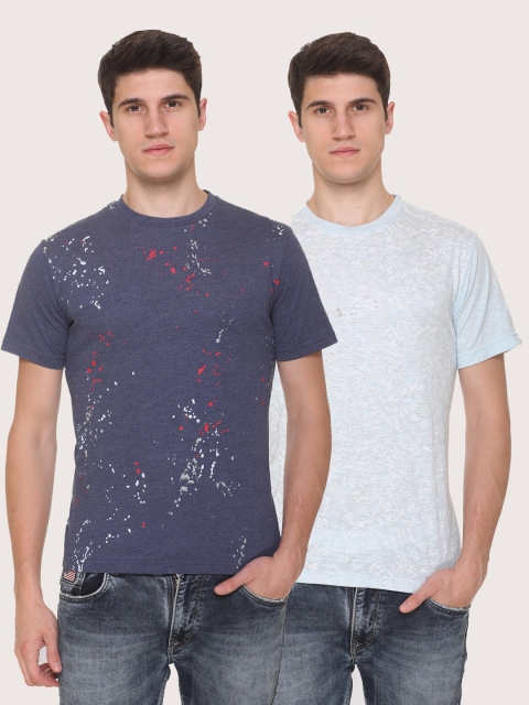 

Obaan Men Blue 2 Striped Pockets T-shirt