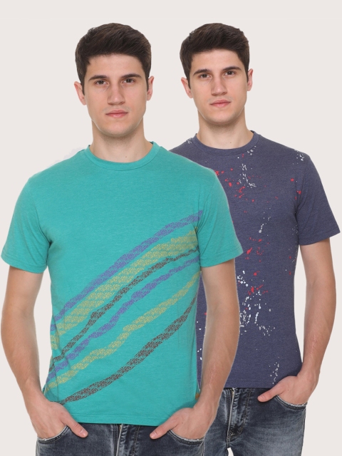 

Obaan Men Green 2 Printed Pockets T-shirt