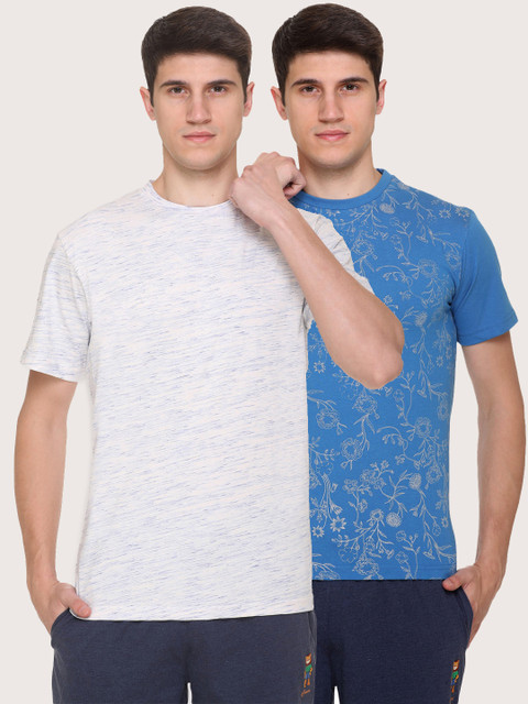 

Obaan Men Blue 2 Printed Pockets T-shirt