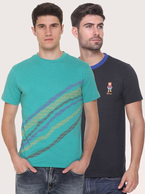 

Obaan Men Green 2 Applique T-shirt